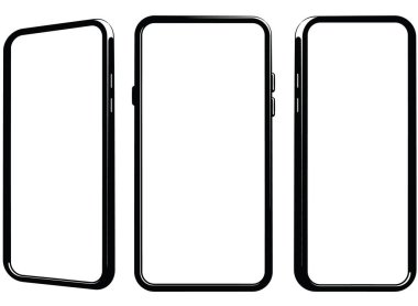 Siluet Akıllı Telefon Ön Görünüm Model Şablonu