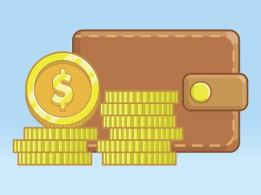 Cüzdan Para Altın Para Yığını