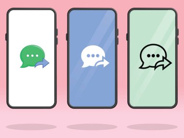 Smartphone Chat Forwarded Message Bubbles Symbols clipart