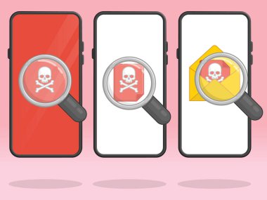 Akıllı Telefon Büyüteci Kafatası Kötü niyetli Dosya E- postası