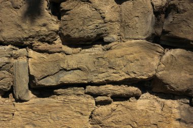 Ortaçağ taş duvarını kapatın.