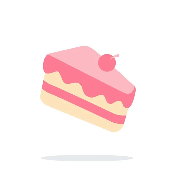 Slice Cake Flat Design Illustration — Stock Vector