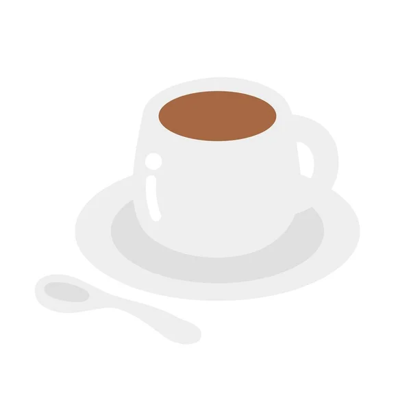 Kávový Hrnek Plochý Design Ilustrace — Stockový vektor