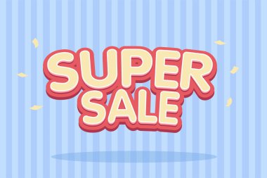 Süper satış metin efekti, alfabe pastel metin efekti, promosyon indirimli etiket şablonları