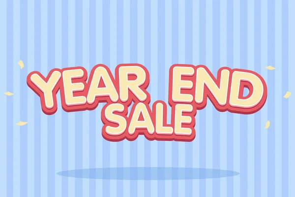 Year End Sale Text Effect Abeceda Pastel Text Effect Promotion — Stockový vektor