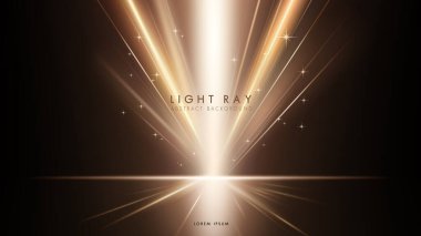 Karanlık bir arkaplanda merkezi bir noktadan fışkıran soyut altın ışık huzmeleri. Zarif ve lüks bir tasarım..