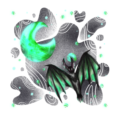 Parlayan Yeşil Yarasa ve Hilal Ay Kalıbı