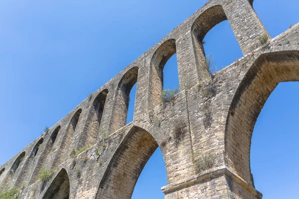 Tomar Portugal 2022 Detailed View Peges Aquproduct Convento Cristo Aqueduct — стокове фото