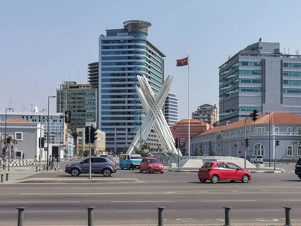 Luanda Angola 2022 Kilátás Luanda Marginális Sonangol Központi Irodaház Épületére — Stock Fotó
