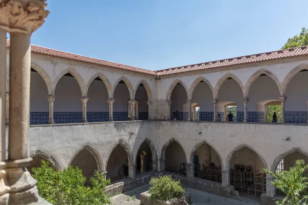 Tomar Portugal 2022 View Ornamented Romanesque Wash Cloister Claustro Lavagem — Stock Photo, Image