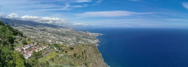 Ilha Madeira Portugal 2023 Vista Aérea Panorâmica Completa Cidade Funchal — Fotografia de Stock