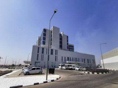 Luanda Angola - 03 24 2023: Exterior full view at the public Camama Mother and Child Hospital 