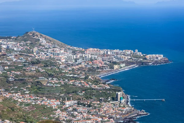 Île Madère Portugal 2023 Vue Aérienne Panoramique Complète Ville Funchal — Photo