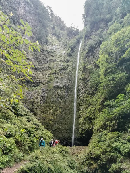 Madeira Island Portugal 2023 View Caldeirao Verde Waterfall Natural Waterfall — Stock Photo, Image