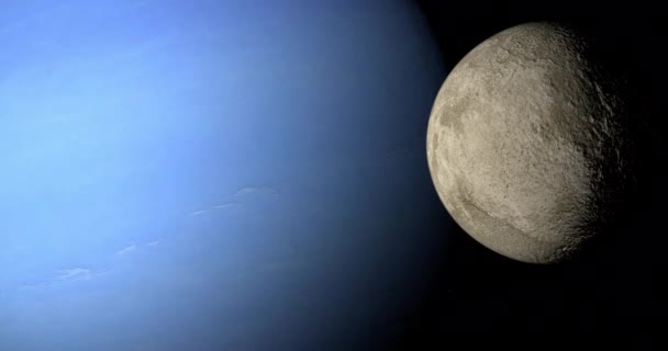 Planeta Anão 28978 Ixion Orbitando Perto Planeta Netuno Espaço Sideral — Vídeo de Stock