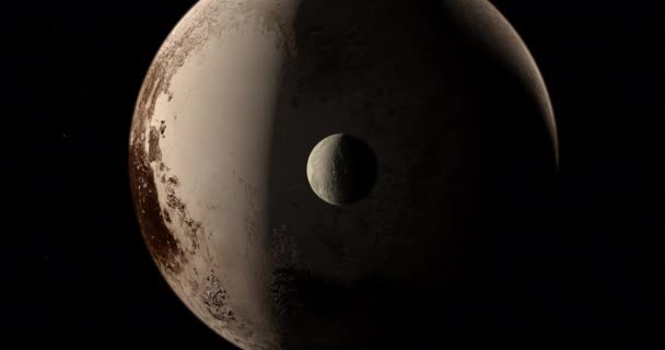 Planeta Enano 28978 Ixion Orbitando Cerca Del Planeta Plutón Espacio — Vídeo de stock