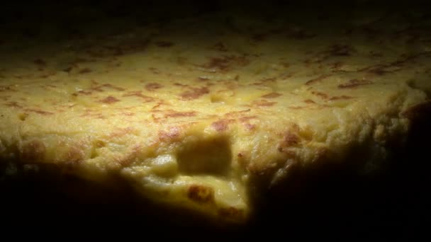 Hiszpańskie Ziemniaki Omlet Gyrating — Wideo stockowe