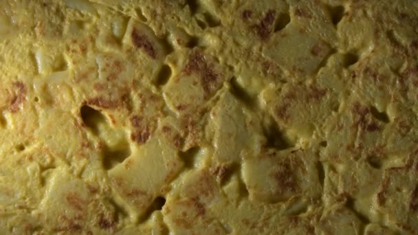 Smaczne Ziemniaki Omlet Toczenia Hiszpański Omlet — Wideo stockowe