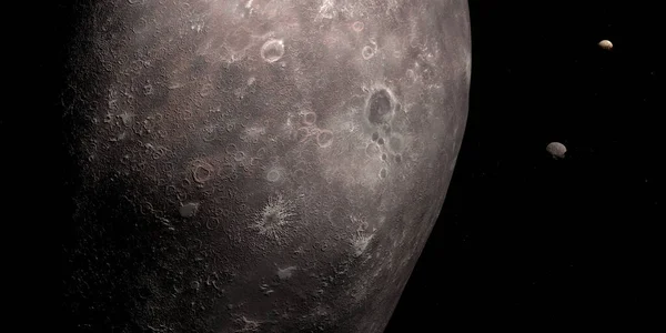 瓦鲁纳表面 海王星外天体 冥王星行星和小行星绕地球运行 — 图库照片