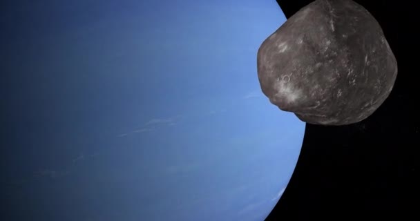 瓦鲁纳 海王星外天体 在海王星行星附近运行 — 图库视频影像