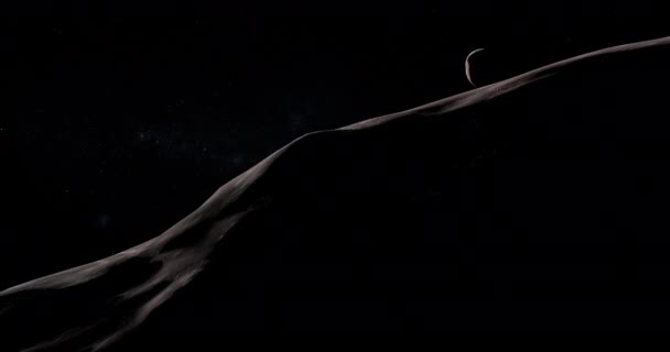 Поверхность Варуны Транснептуновый Объект Вокруг Которого Вращается Луна Спутник — стоковое видео