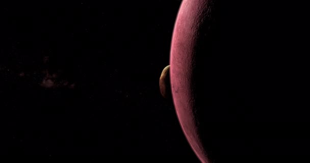 50000 Quaoar Dwergplaneet Cirkelt Rond Met Weywot Maan — Stockvideo