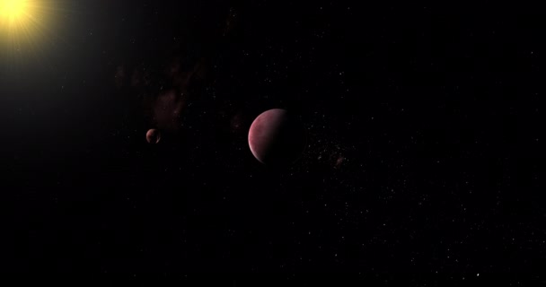 Luna Weywot Orbitează Jurul Planetei Pitice Quaoar — Videoclip de stoc