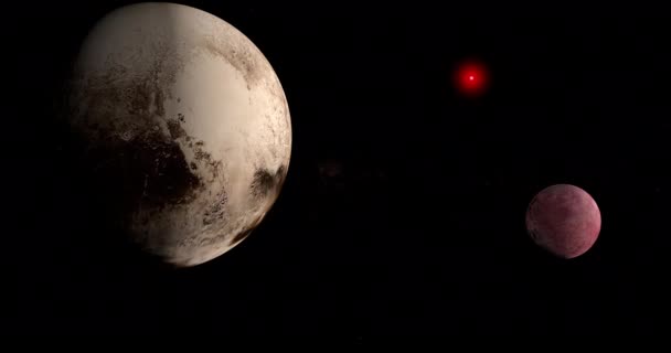 50000 Quaoar Zwergplanet Kreist Nahe Pluto Planet — Stockvideo