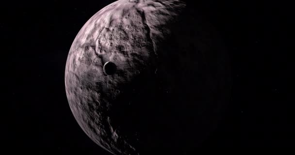 Lua Xiangliu Orbitando Torno 225088 Gonggong Planeta Anão — Vídeo de Stock