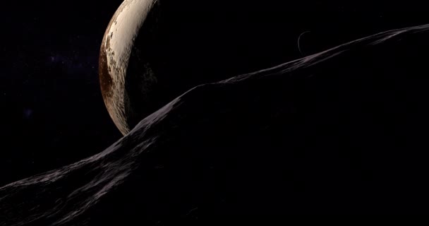 225088 Superficie Del Planeta Enano Gonggong Con Planeta Plutón Luna — Vídeos de Stock