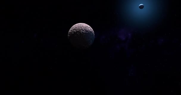 225088海王星と宇宙空間を周回するGonggong矮星 — ストック動画
