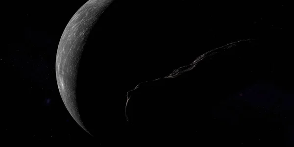 Oumuamua Objeto Interestelar Orbitando Cerca Del Planeta Mercurio — Foto de Stock