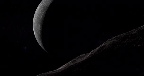 Oumuamua Objeto Interestelar Orbitando Cerca Del Planeta Mercurio — Vídeos de Stock