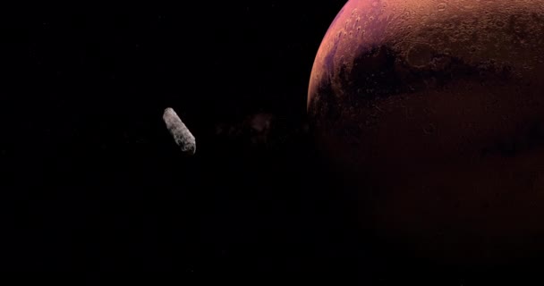 Oumuamua Межзвездный Объект Вращающийся Вокруг Планеты Марс — стоковое видео