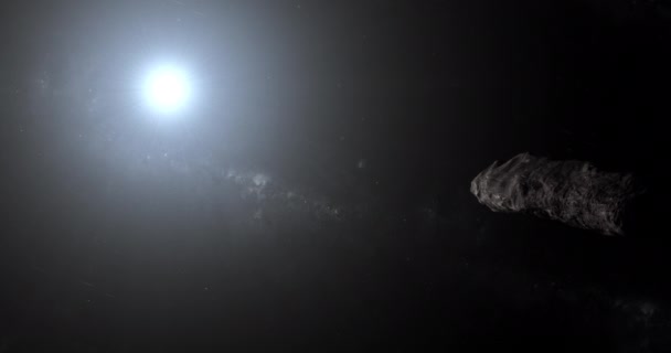 Oumuamua Διαστρικό Αντικείμενο Τροχιά Στο Διάστημα — Αρχείο Βίντεο