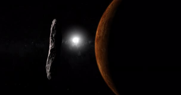 Oumuamua Objeto Interestelar Orbitando Perto Planeta Vênus — Vídeo de Stock