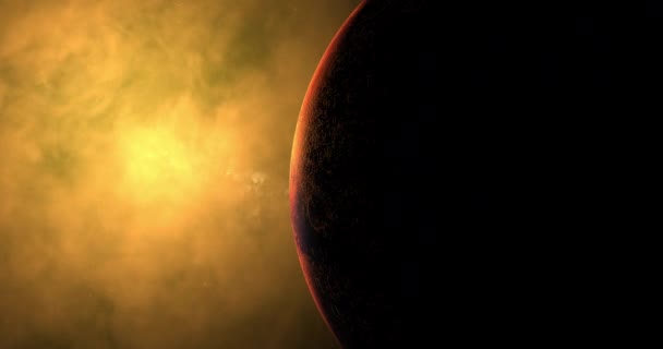 Planeta Mars Słońcem Atmosferą Słoneczną Tle — Wideo stockowe