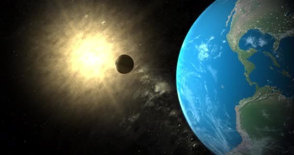 Mittelamerika Erde Mond Und Sonnenatmosphäre Aus Dem All — Stockvideo