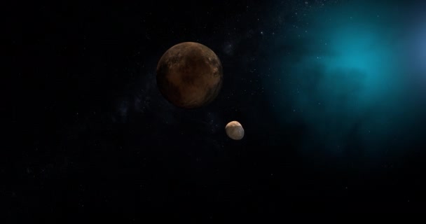 外层空间的月球轨道和38628颗Huya矮行星 — 图库视频影像