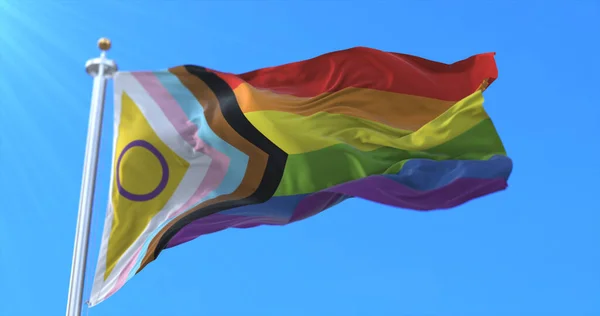 intersex inclusive pride flag waving