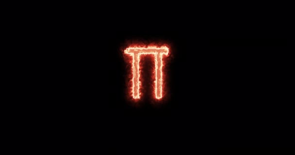 Symbol Numeru Napisany Ogniem Pętla — Wideo stockowe