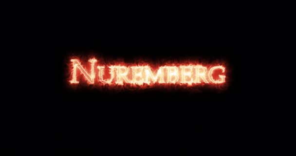 Nuremberg Written Fire Loop — Stock Video