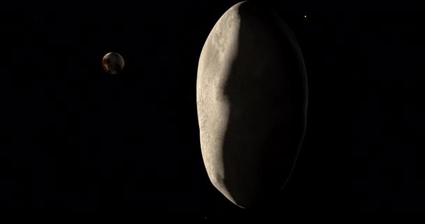Luna Styx Orbitando Espacio Exterior Con Planeta Plutón — Vídeo de stock