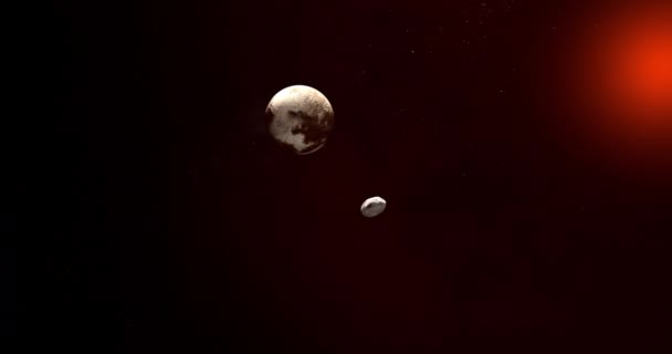 Styx Pluto Natural Satellite Orbiting Outer Space — Stock Video