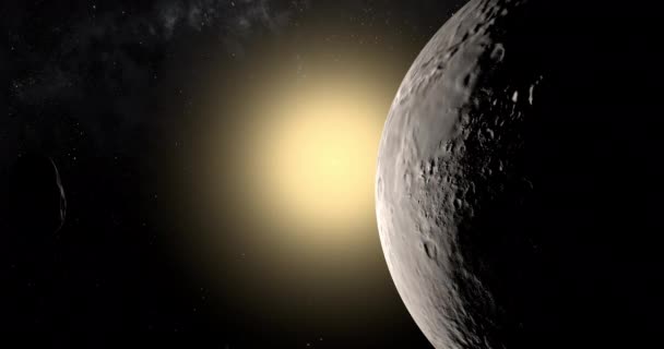 Styx Orbitando Cerca Caronte Lunas Plutón — Vídeos de Stock