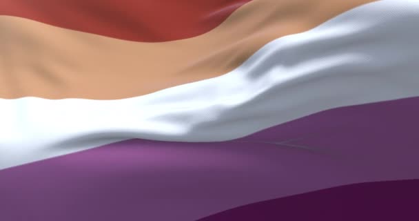 Lesbisk Pride Flag Viftar Ögla — Stockvideo