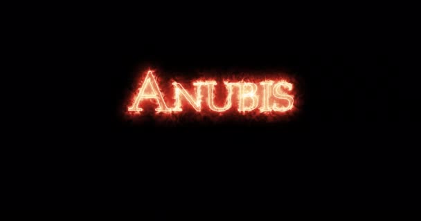 Anubis Oude Egyptische God Geschreven Met Vuur Lijn — Stockvideo