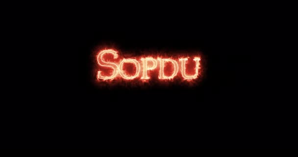 Sopdu Ancient Egyptian God Written Fire Loop — Stockvideo