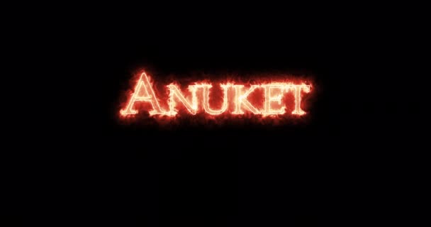 Anuket Ancient Egyptian Goddess Written Fire Loop — Stok video