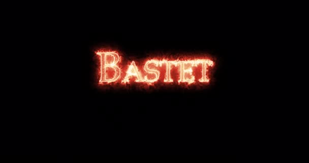 Bastet Egyptian Goddess Written Fire Loop — Stok video